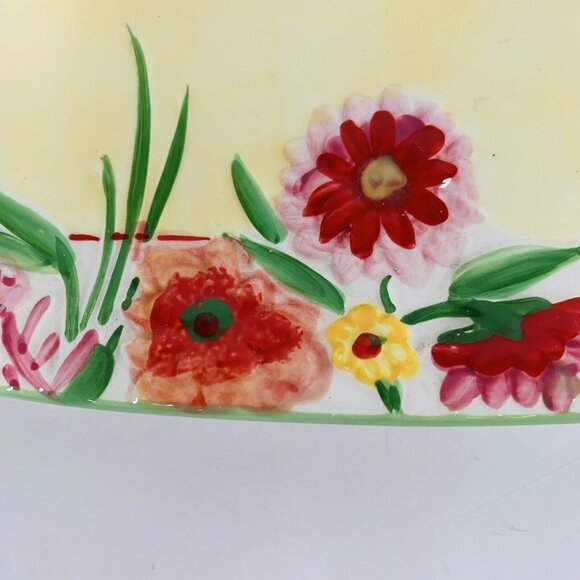 Paula Deen Square Decorative Plate Floral Signed Quote Family Friends 8 Inch - Picture 7 of 11